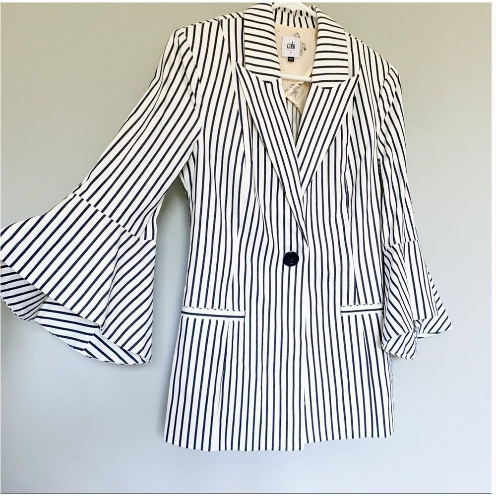 CAbi Black and White Striped Blazer - Picture 2 of 3